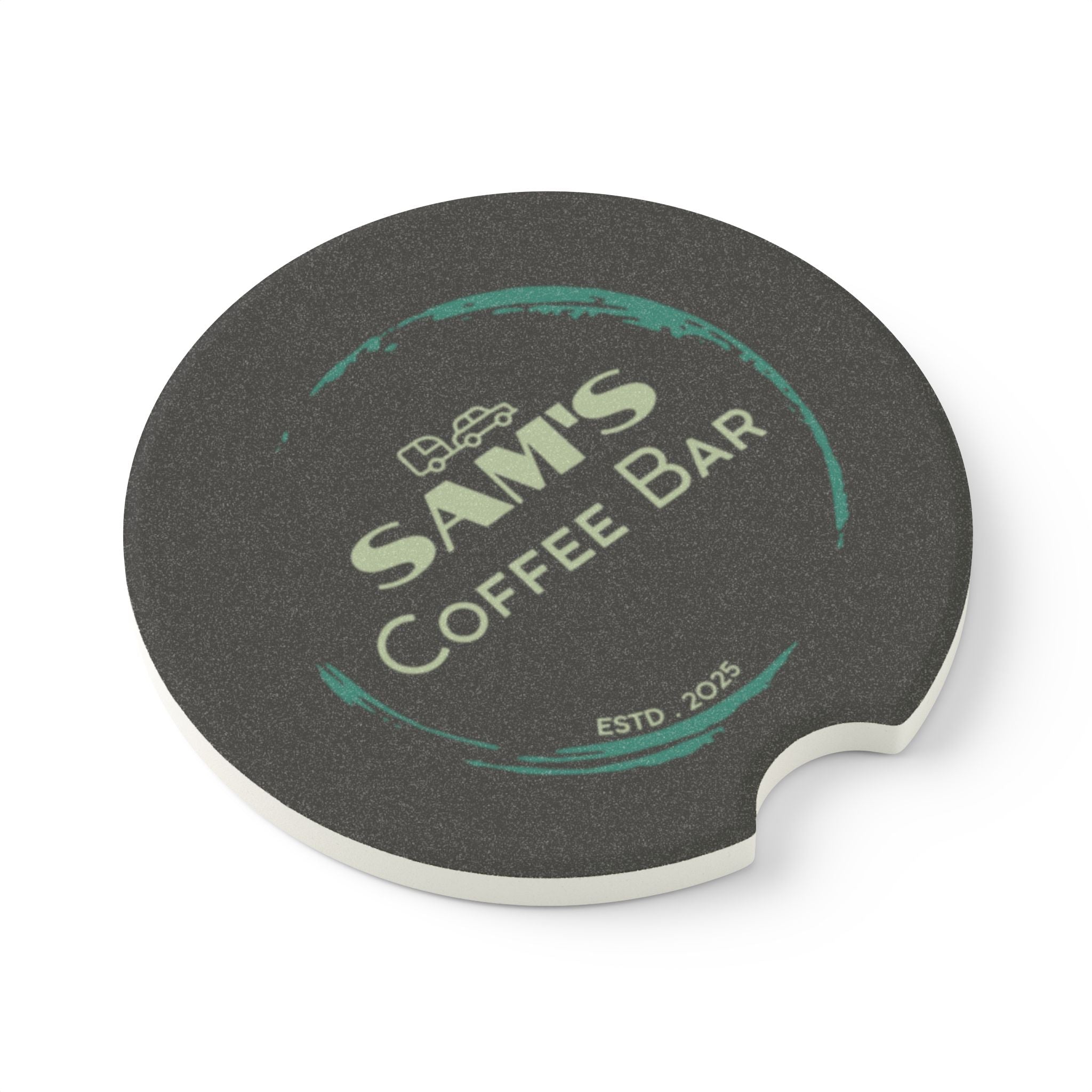 Sam's Coffee Bar Soapstone Car Coaster - Coffee Lover's Cup Holder