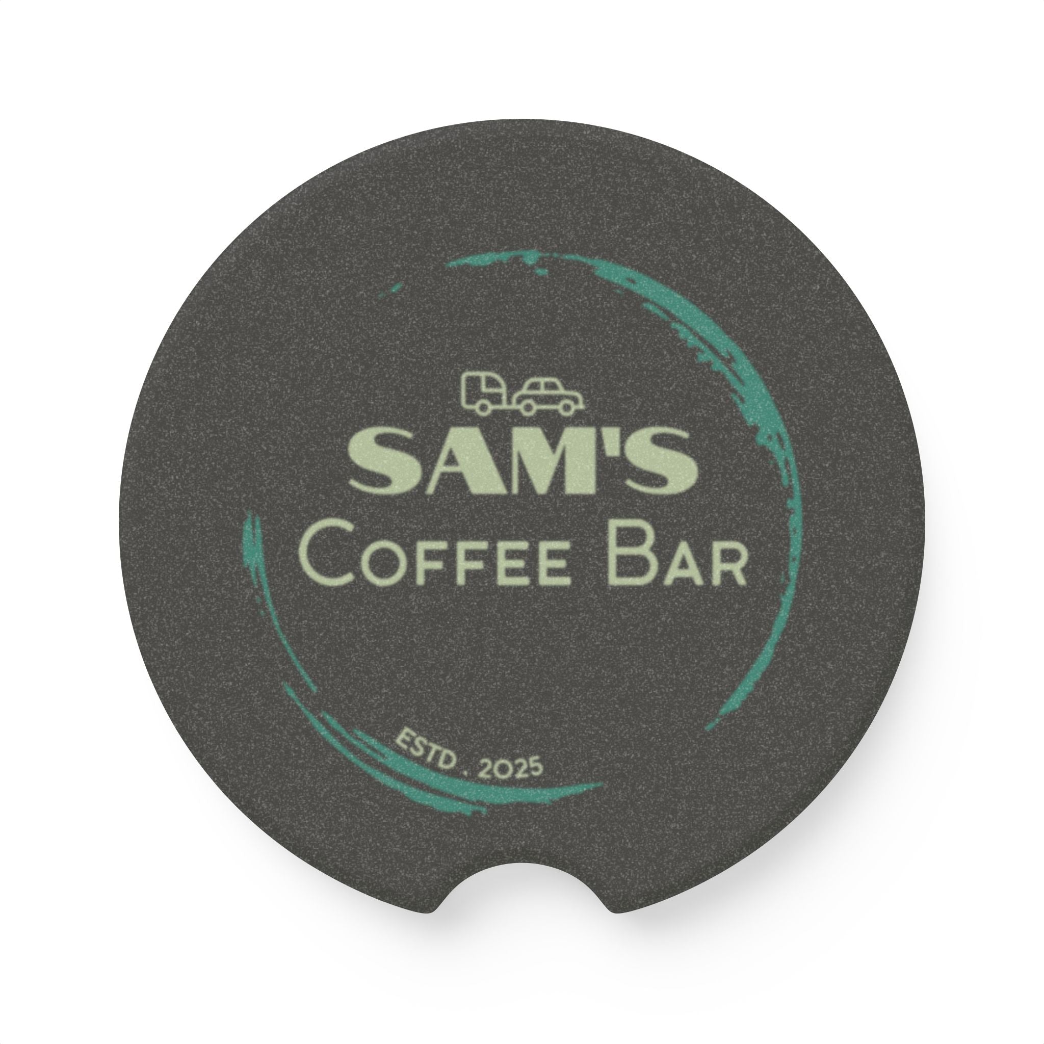 Sam's Coffee Bar Soapstone Car Coaster - Coffee Lover's Cup Holder